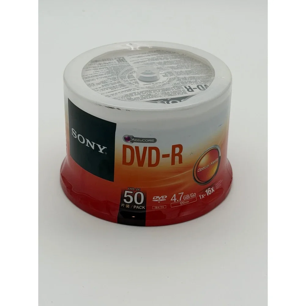 Sony AccuCORE 50 Pack DVD-R 4.7GB 120min 16x Recordable Media Spindle 50DMR47SP